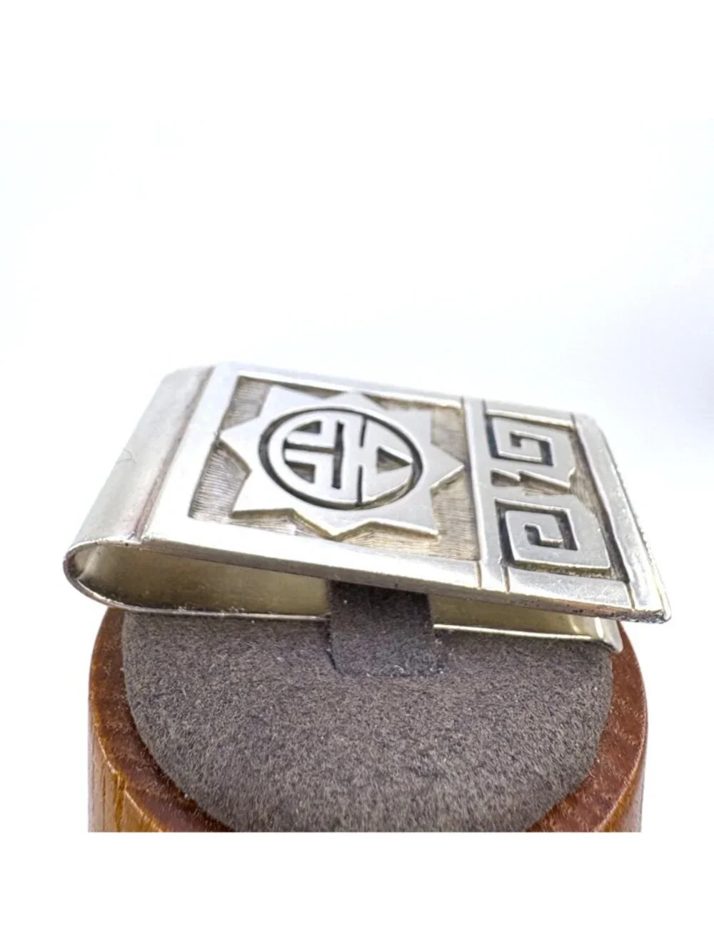 Aztec Design Money Clip Sterling Silver 925 Size 2